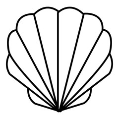Shell icon. Outline illustration of shell vector icon for web