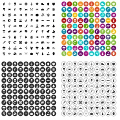 Obraz premium 100 nature icons set vector in 4 variant for any web design isolated on white