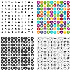 100 needlework icons set vector in 4 variant for any web design isolated on white