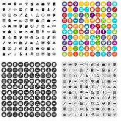 100 bank icons set vector in 4 variant for any web design isolated on white