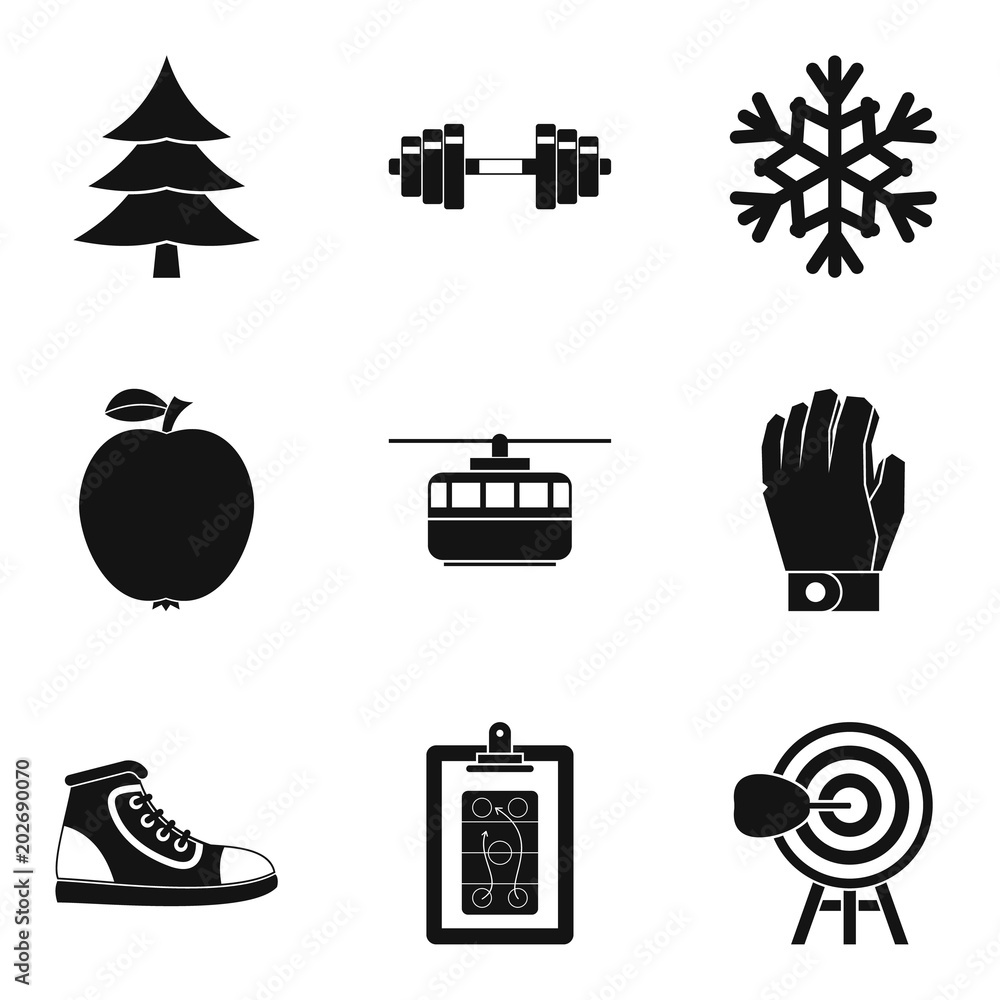 Poster winter playground icons set. simple set of 9 winter playground vector icons for web isolated on whit