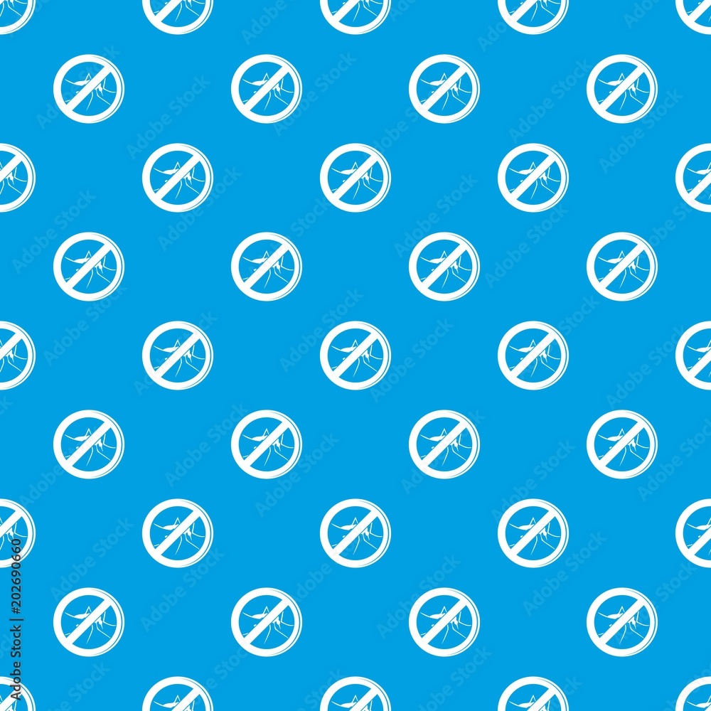 Poster no mosquito pattern vector seamless blue repeat for any use