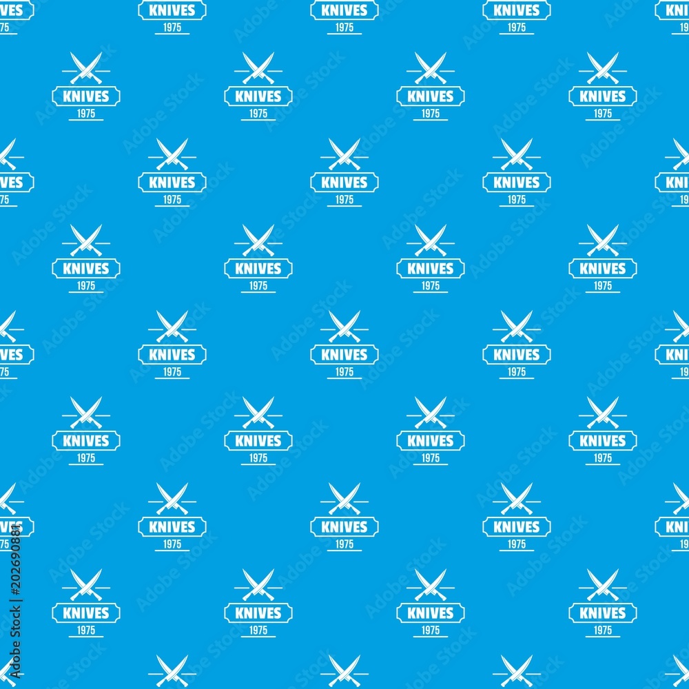 Poster knife pattern vector seamless blue repeat for any use
