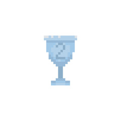 Pixel silver goblet for games and websites