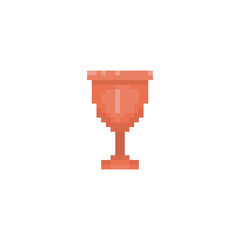 Pixel bronze goblet for games and websites