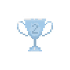 Pixel silver goblet for games and websites