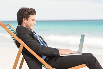 Businessman using his laptop 