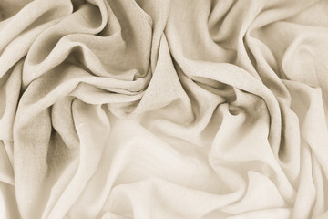 Textures of natural linen and cotton fabric beige for the background  