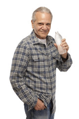 Fototapeta premium Senior man with water bottle