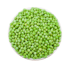 Dried Green Peas on White Background