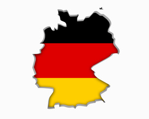 Obraz premium Germany DE German Flag Map 3d Illustration