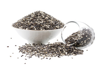 Split Black Lentil Also Know as Black Gram, Black Urad Dal, Vigna Mungo, Urad Bean, Urad Dal, Minapa Pappu, Mungo Bean or Black Matpe Bean Isolated on White Background