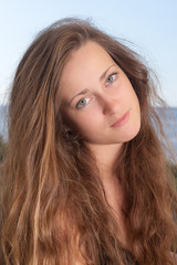 girl with long hair closeup