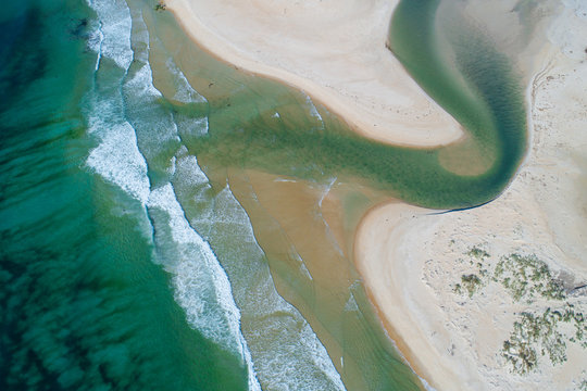 aerial view of Scamander River estuary