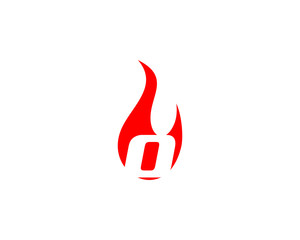 o letter flame logo