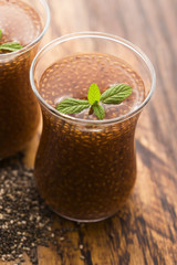 Pomegranate smoothies with chia seeds