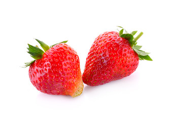 Fresh strawberries isolated on white background.