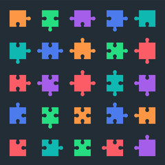 Naklejka premium puzzle icons set, jigsaw pieces