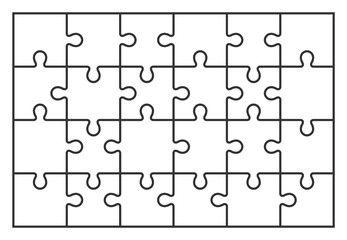 puzzle jigsaw set of 24 pieces in vector