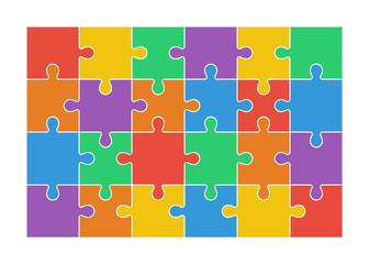 jigsaw puzzle set of 24 colorful pieces