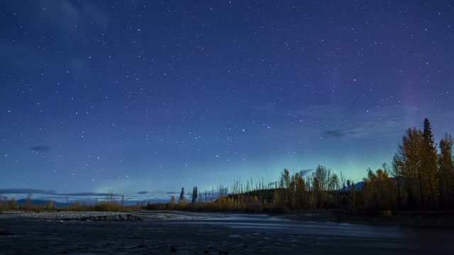 Northern Lights Over Glacier National Park River