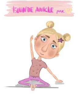 Illustration of a girl doing yoga. 