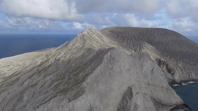 Aerial view of san benedicto island and its volcano, archipelago of revillagigedo, mexican pacific.