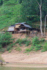 Village at the riverside in laos
