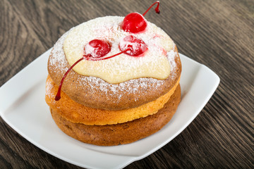 Pancake with cherry