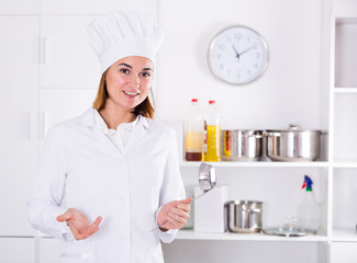 Female cook at work