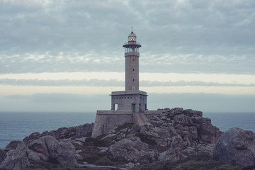Fototapeta na wymiar Lighthouse of Punta Nariga, Malpica, La Coruna, Spain.