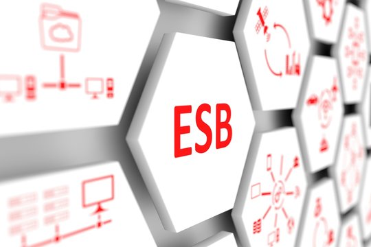 ESB concept cell blurred background 3d illustration
