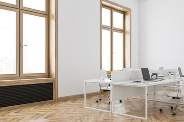 Wooden frame office corner