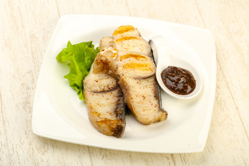 Grilled shark steak