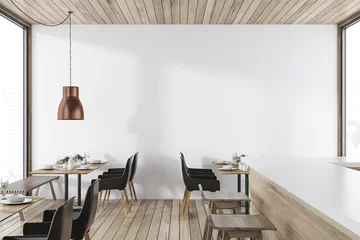 Foto op Plexiglas Restaurant Luxe restaurant met gedekte tafels