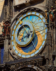 The famous Astronomical clock in the centre of the old town in P