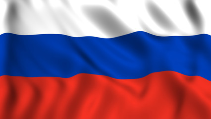 russian flag waving in the wind silk