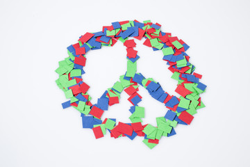 Symbol peace multicolor isolated in a white backgroud