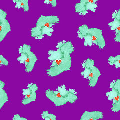 Map of Ireland in a seamless pattern on a purple background