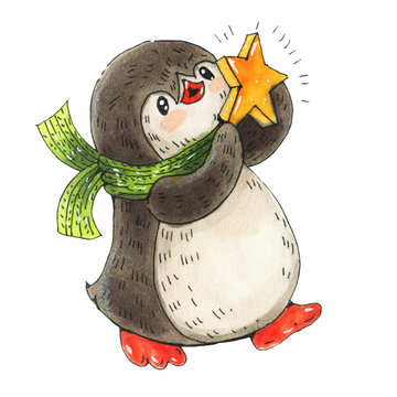 Penguin with a star