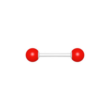 Molecule structure like mathematical operation symbol minus or hyphen on white background, 3D rendered sign