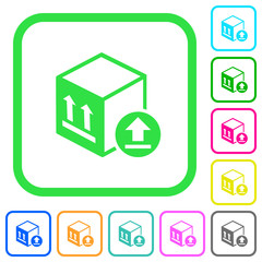 Package delivery vivid colored flat icons