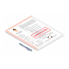 Feminine resume with infographic design. Isometric 3d  vector