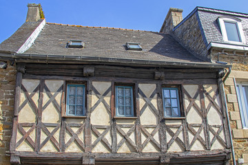 Tréguier. Maisons anciennes à colombages. Côtes d'Armor. Bretagne