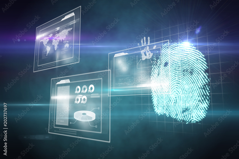 Poster Digital security finger print scan