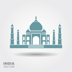 Taj Mahal silhouette icon.