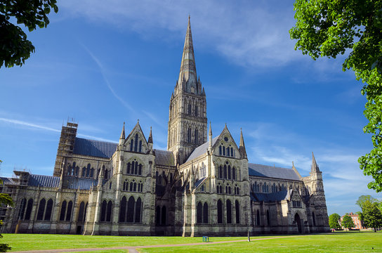 Salisbury Cathedral, In Spring Season, Salisbury, England