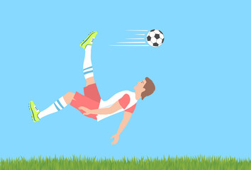 Soccer overhead kick.
