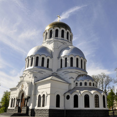 Famous Alexander Nevsky orthodox church in Kamianets-Podilskyi, Ukraine