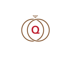 q letter ring diamond logo